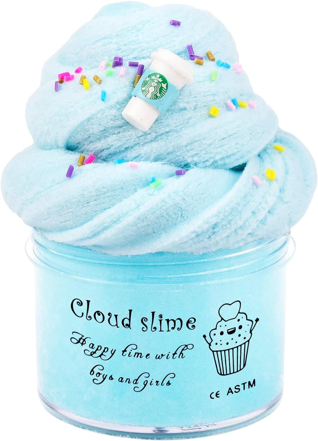 Sky Blue Cloud Slime, Non-Sticky and Fluffy Slime, Stress Relief Scented Slime Toy for Kids Education, Party Favor and Birthday Gift(7oz 200ML)