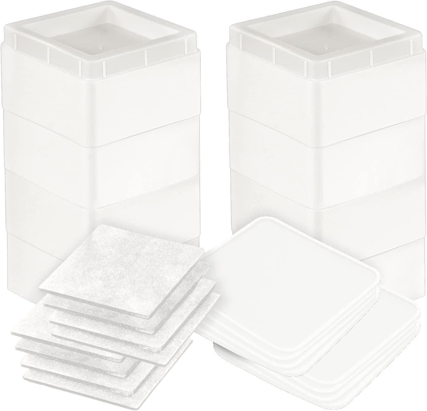 Utopia Bedding Pack of 8 Bed Risers 2 Inch - Furniture Risers with Durable Plastic, Anti Slip Foam & Rubber Pad - Stackable Bed Risers Heavy Duty for Sofa, Bed, Table, Couch & Chair (White)