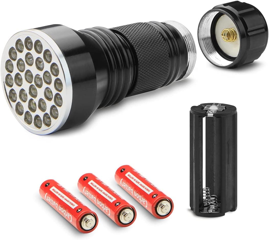 XtremepowerUS HD Aluminum 13000 MCD Super Bright LEDS White Light FlashLight (28 LEDS Aluminum - Black W/Pouch)