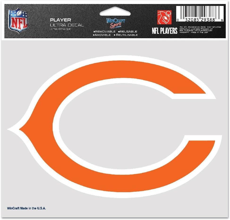 WinCraft NFL Chicago Bears 72081011 Multi-Use Colored Decal, 5" x 6"