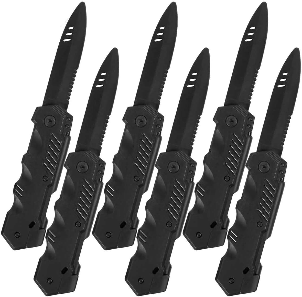6PCS Fake Retractable Knife - Halloween Prop Plastic Trick Disappear Blade Switchblade Dagger