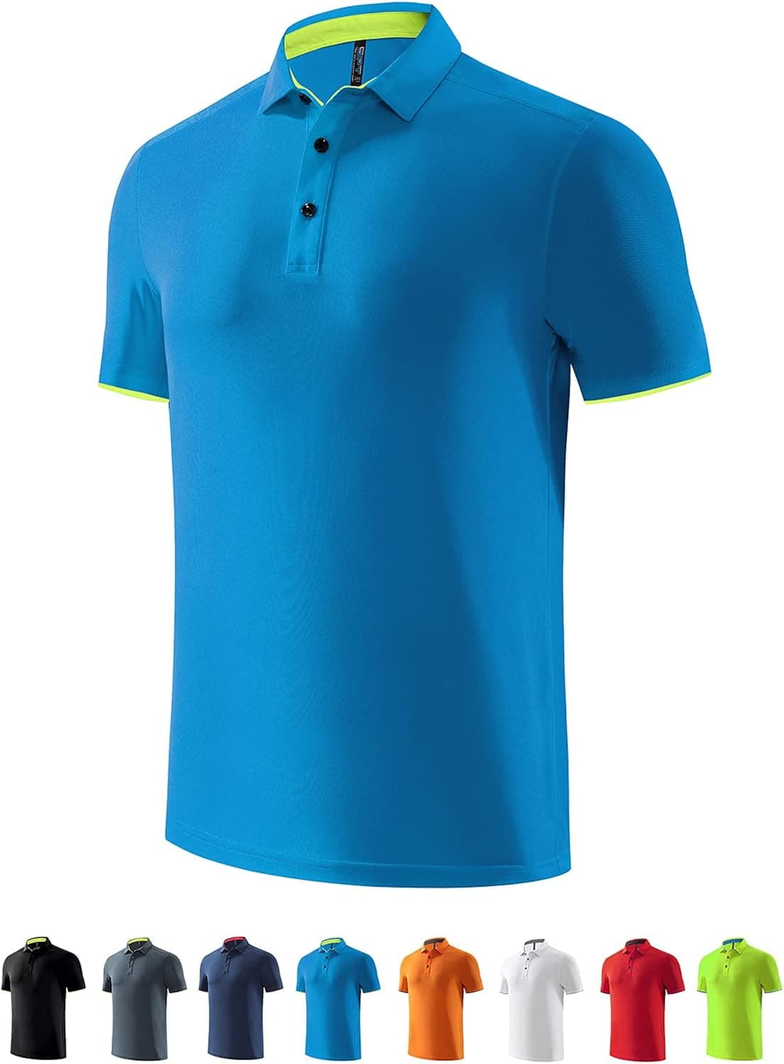MAXERIA Dry Fit Polo Shirts for Men Stretch Pique Jersey Golf Shirts for Men Sports Short Sleeve Mens Moisture Wicking Shirts