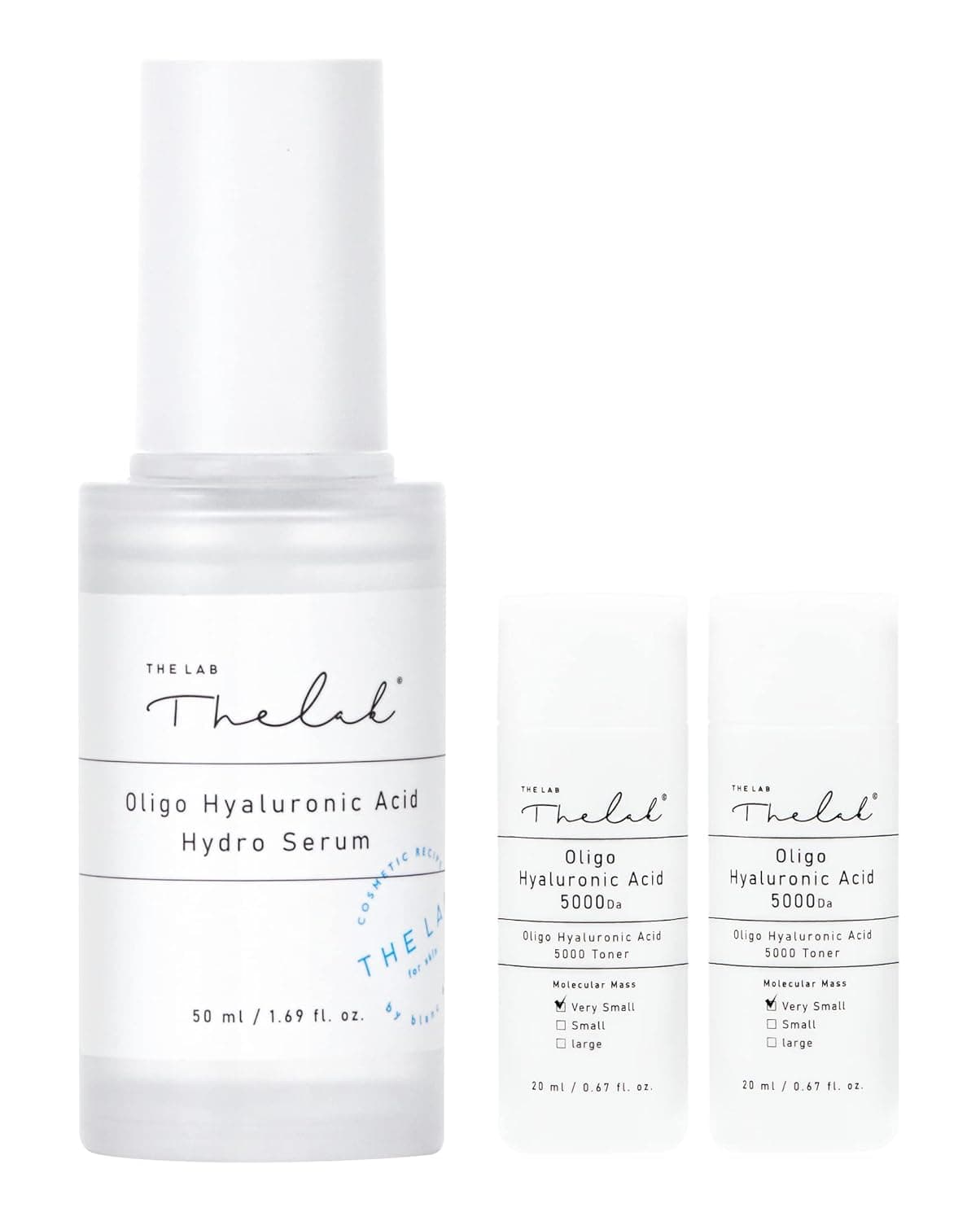 THE LAB BY BLANC DOUX Oligo Hyaluronic Acid Hydro Serum (1.69 fl.oz.) - Triple Focused Potent Skin Moisturization Serum with Low Molecular Weight Hyaluronic Acid, Boosting Complex, Aquaxyl for Dry and Sensitive Skin