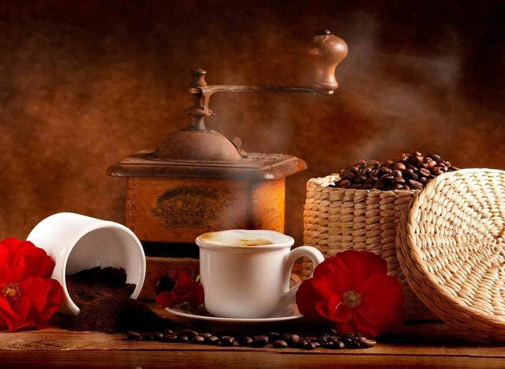 PigBangbang,Stained Art Jigsaw Puzzle Kids Adult Literate Jigsaw Puzzle 500 Piece 20.6 X 15.1''Made of iece Home Decoration-Basket Coffee Beans Delicious Drink