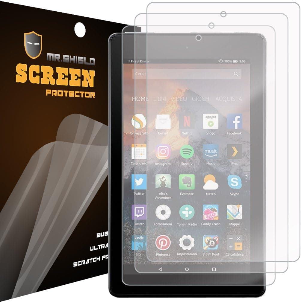 Mr.Shield Designed For Amazon Fire 7 Tablet with Alexa (7th Generation - 2017 release ONLY) Anti-Glare [Matte] Screen Protector [3-PACK] with Lifetime Replacement