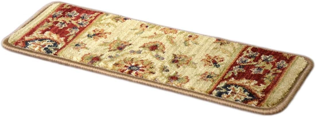 Dean Premium Super Soft Nylon Carpet Stair Treads/Runner Rugs - Renaissance Antique - Set of 15