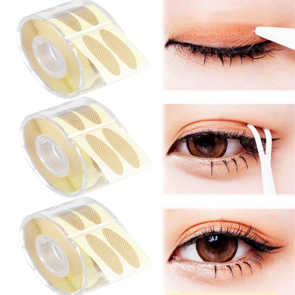 1800 Pcs Eyelid Tape, Double Eyelid Tape for Hooded Eyes Invisible, Breathable Eyelid Lifter Strips, Waterproof Sweatproof Double Eyelid Tape Tool for Hooded Droopy Eyes, Easy to Make Up
