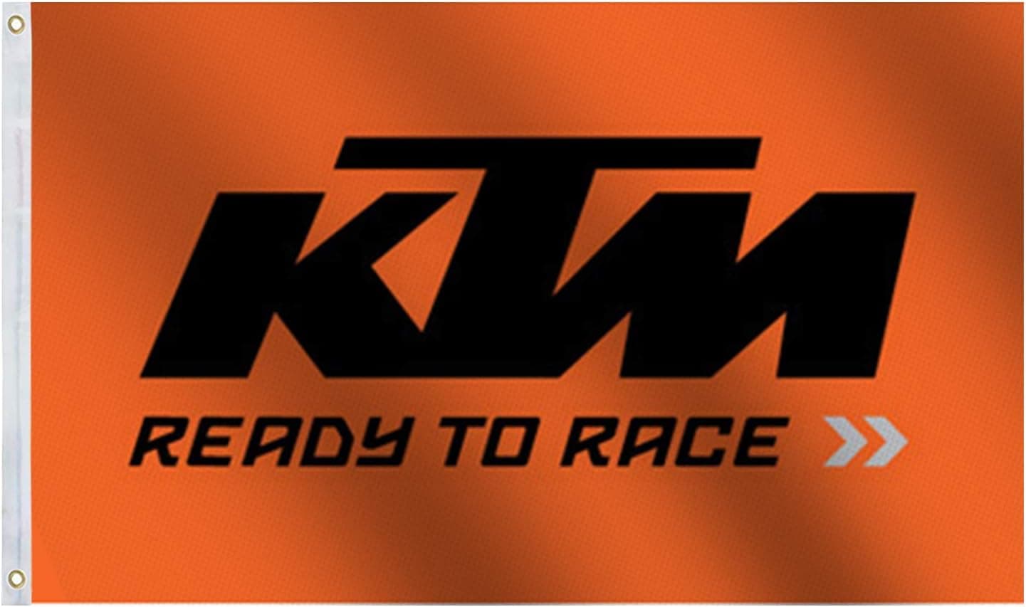 KTM Flag Ready to Race 3x5 Ft Large,Vivid Color and UV Fade Resistant-Racing Banner Great for College Dorm,Room Decor,Outdoor,Parties,Gift,Tailgates 36x60inch