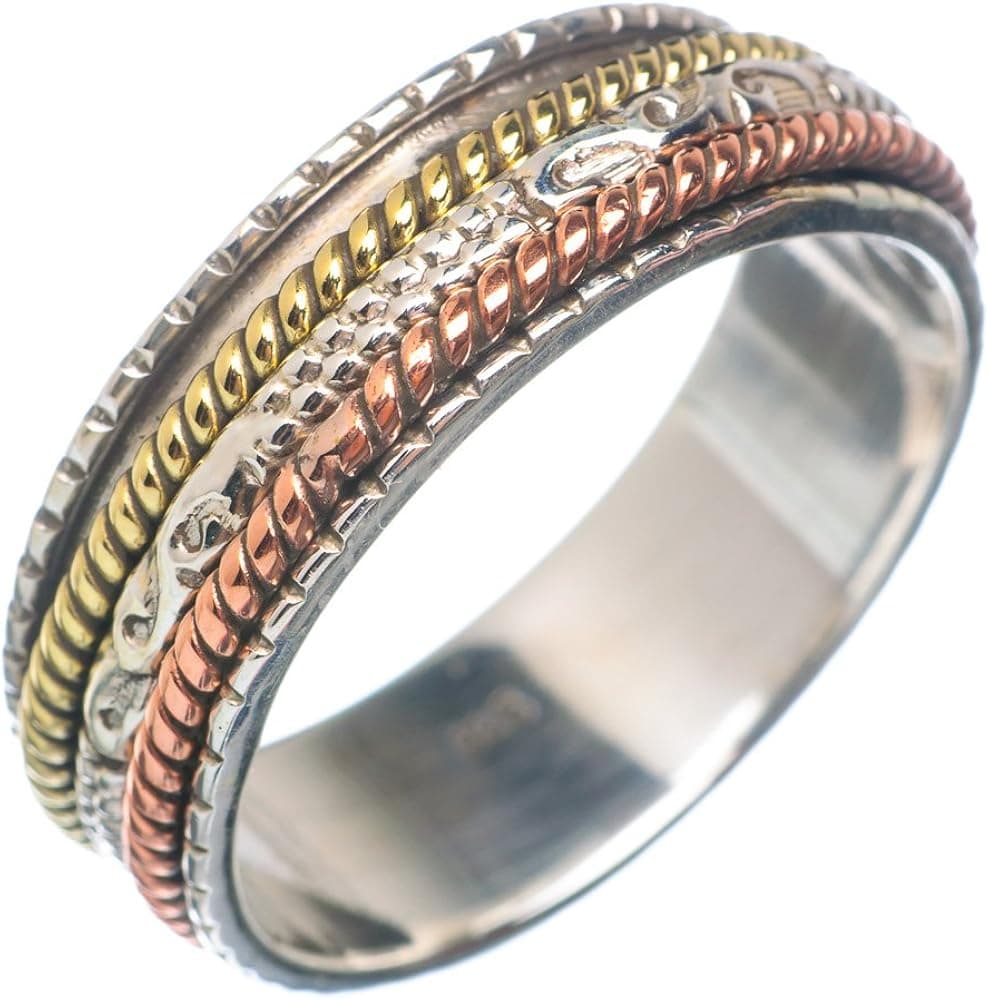 Meditation Spinner Ring Size 12.75 (925 Sterling Silver) - Handmade Jewelry RING902231