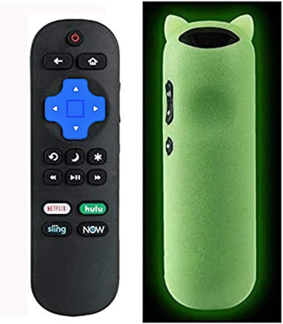 Bedycoon Remote Control Compatible with NS-RCRUS-20 Insignia roku TV NS-24DR220NA18 NS-24DR220CA18 NS- 55DR620NA18 NS-43DR620CA18 NS-50DR620CA18 NS-55DR620CA18 NS-43DR710NA17 and Glow Remote Case