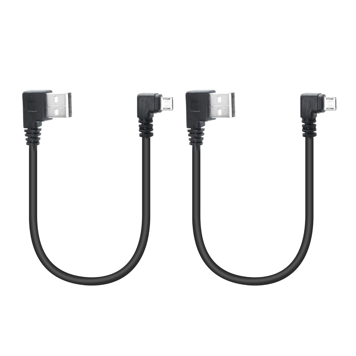Maixbomr Short Micro USB Cable,25cm 90 Degree USB A Right Angle to Micro USB Right Angle Charging and The Data Transfer,for Phone and Dash Cam,Camera,etc,Micro USB Port Use(2Pcs)