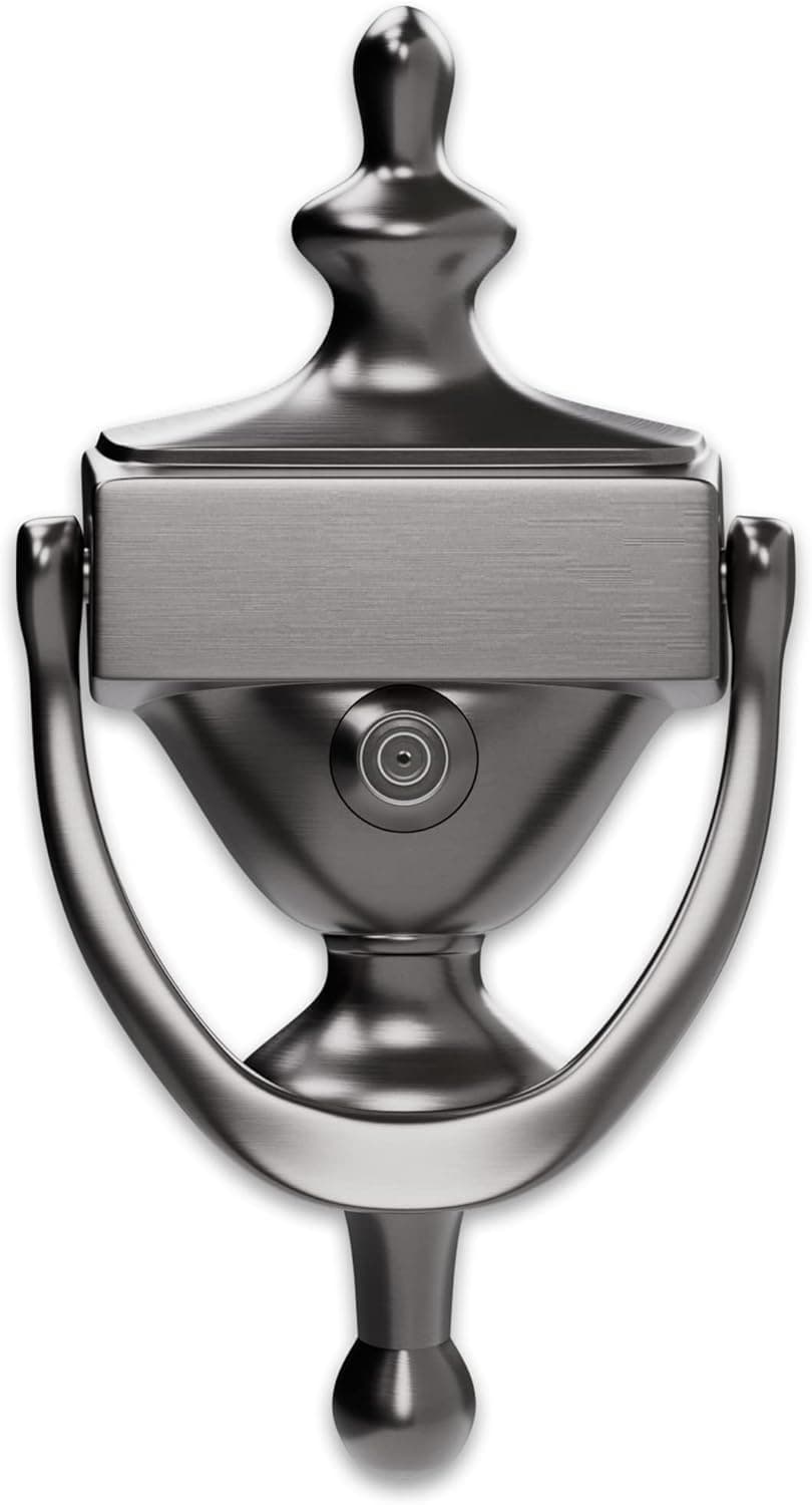 Hillman 852725 Satin Door Knocker, 7", Nickel with Viewer