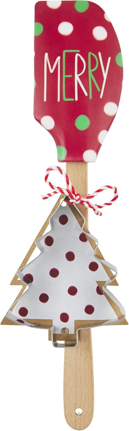 Mud Pie Christmas Spatula and Cookie Cutter, Merry