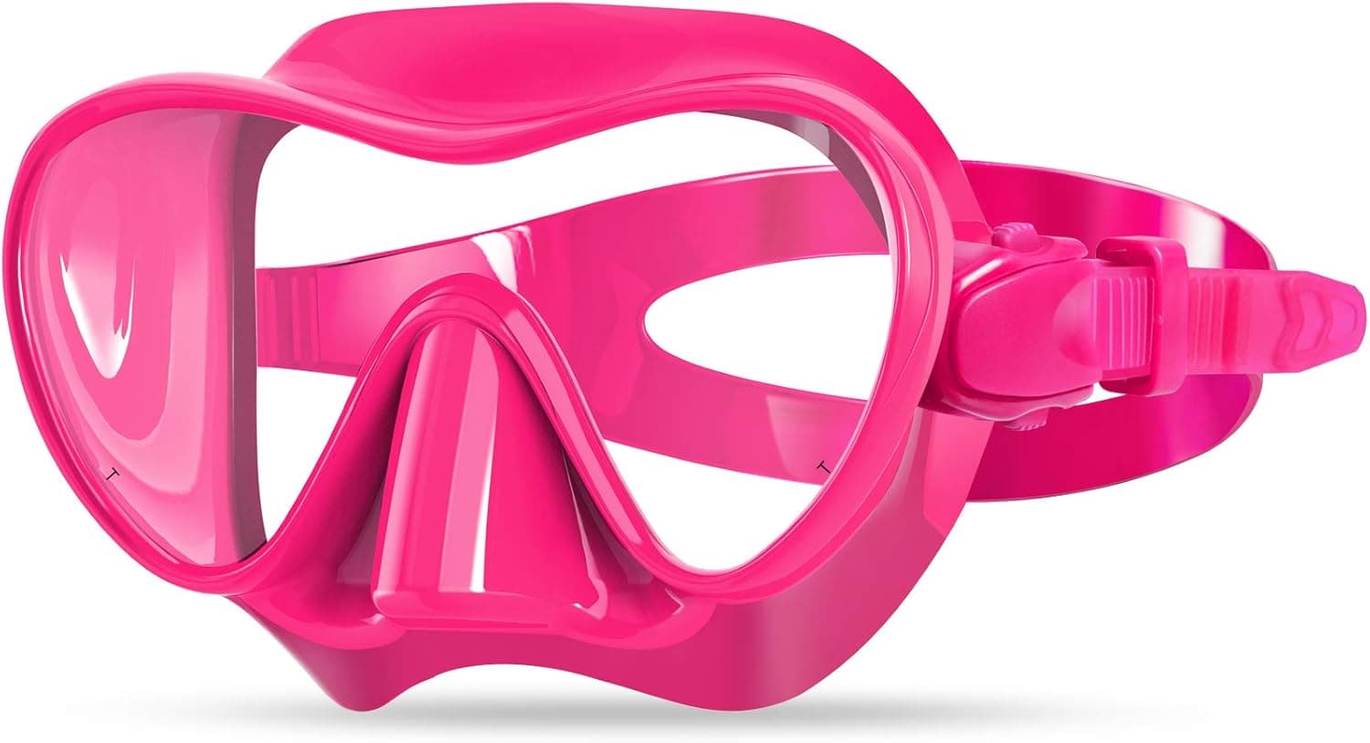 Bairuifu Snorkel Diving Mask Swimming Mask Swim Goggles with Nose Cover Anti Fog Tempered Glass Scuba Mask with Silicone Skirt Strap for Adults Men Women Spearfishing Snorkeling (Pink)