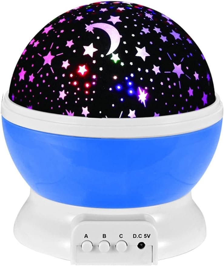 3 Modes Rotating Star Light Projector, Hallomall 4LED Romantic Night Lamp Projection, Cosmos Star Sky Moon Lamp Projector for Kids Baby Bedroom, Christmas Gifts (Blue)