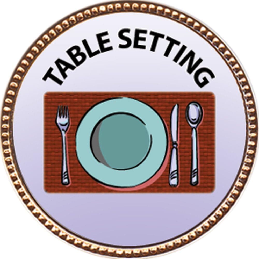 Keepsake Awards Table Setting Award, 1 inch Dia Gold Pin Around The Home Collection