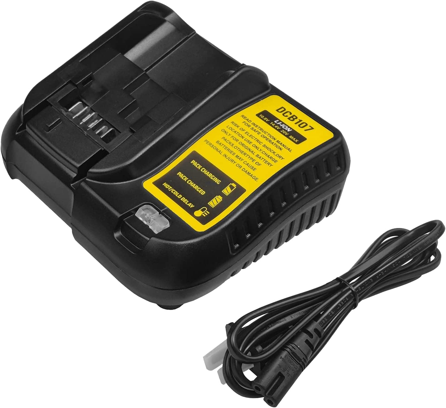 3A DCB107 Charger Compatible with Dewalt 12V/20V Max Lithium-ion Battery DCB122 DCB124 DCB126 DCB203 DCB204 DCB205 DCB206 DCB207