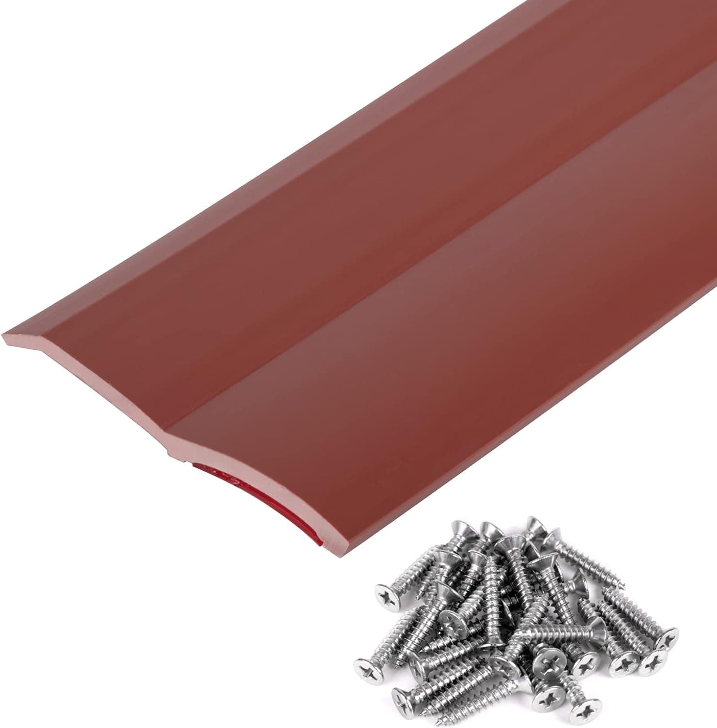 36FT Universal Garage Door Seal Brown Weatherproof Stripping Garage Door Seal Top and Sides Soft and Hard Composite Durable PVC Replacement Door Trim Includes Nails