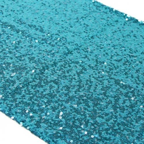 Koyal Wholesale Sequin Table Runner, 13 by 108-Inch, Turquoise