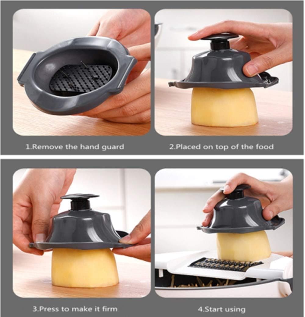 RFT Rotate Vegetable Chopper, New 9 in 1 Multi-Functional Magic Rotate Vegetable Cutter with Drain Basket,Large Capacity Portable Vegetables Choppers with 8 Dicing Blades.(2019 Upgrade Version)