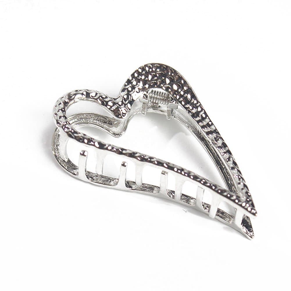 Suoirblss Women Lady Girls Vintage Metal Claw Hair Clip Strong Holding Power Hair Clips Clamps for Thick Hair Indoor Outdoor Hair Grip Hairpins (Silver)