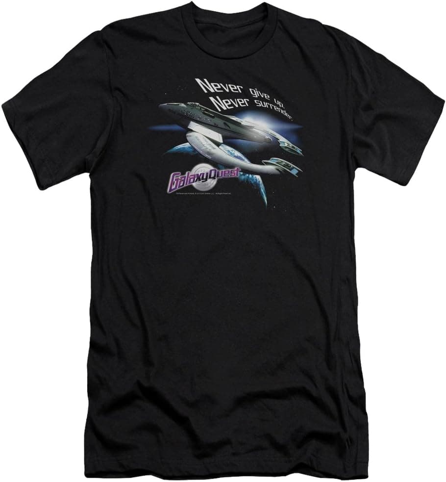 Galaxy Quest Science Fiction Comedy Movie Never Surrender Adult Slim T-Shirt Tee