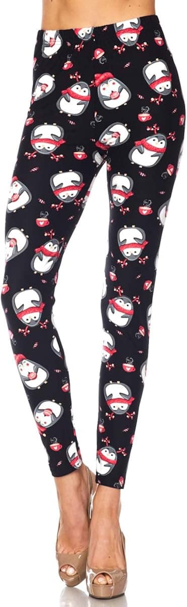 PALI USA Soft Brushed Printed Leggings Seasonal Designs for Fall/Winter Christmas Reg/Plus