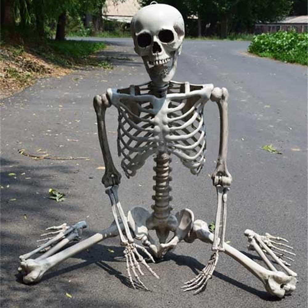 SUGOO 35" Halloween Skeleton Decorations Life Size Posable Skeleton Model Realistic Human (Children) Bones for Halloween Party Supplies, Haunted House Accessories Bar Cemetery Decoration