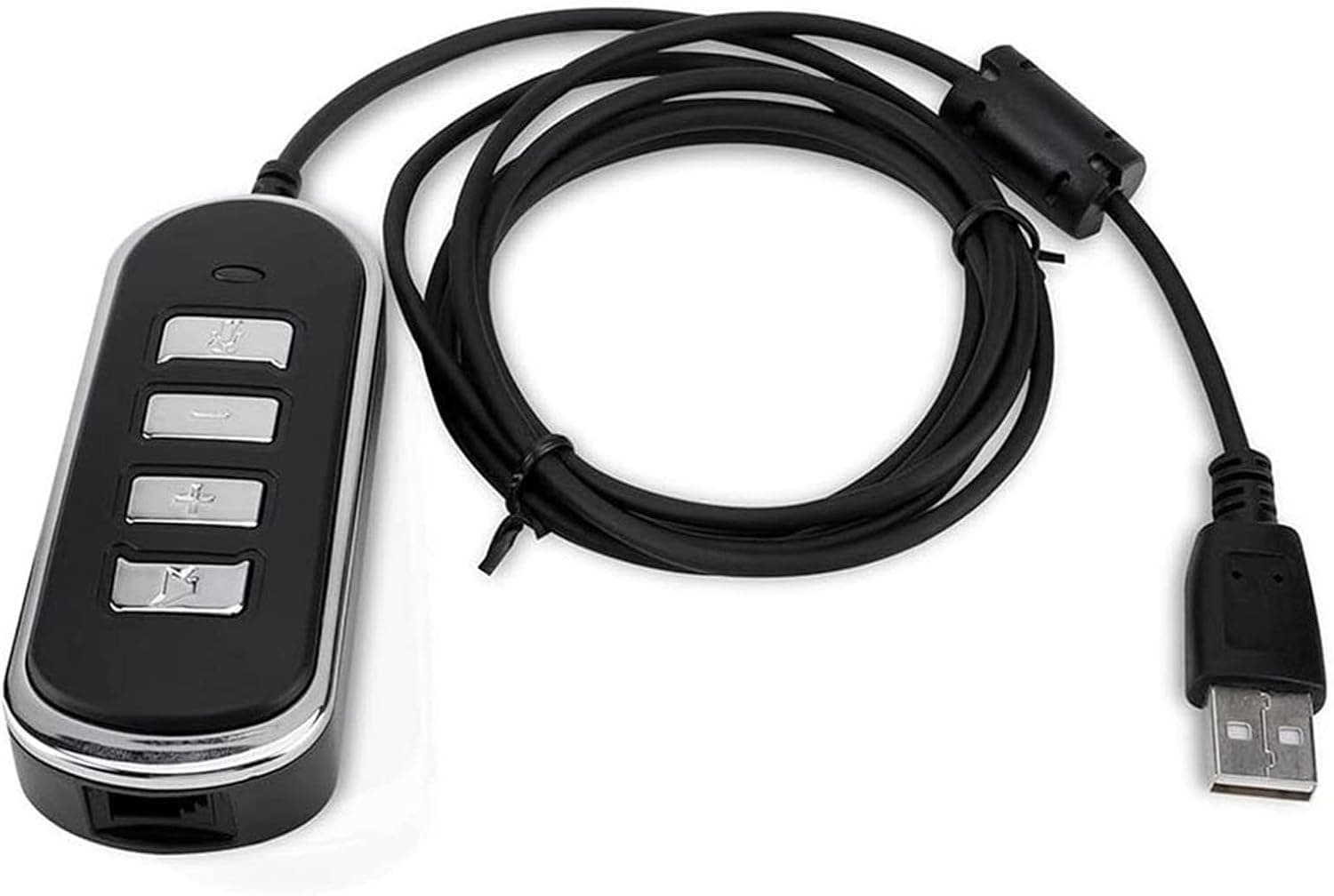 MCN RJ9 Plug to USB Headset Adapter(with Controller) Compatible with Plantronics Jabra Sennheiser Wireless DECT Headsets Use with Computer Telephone Skype Devices 3.3ft/1m