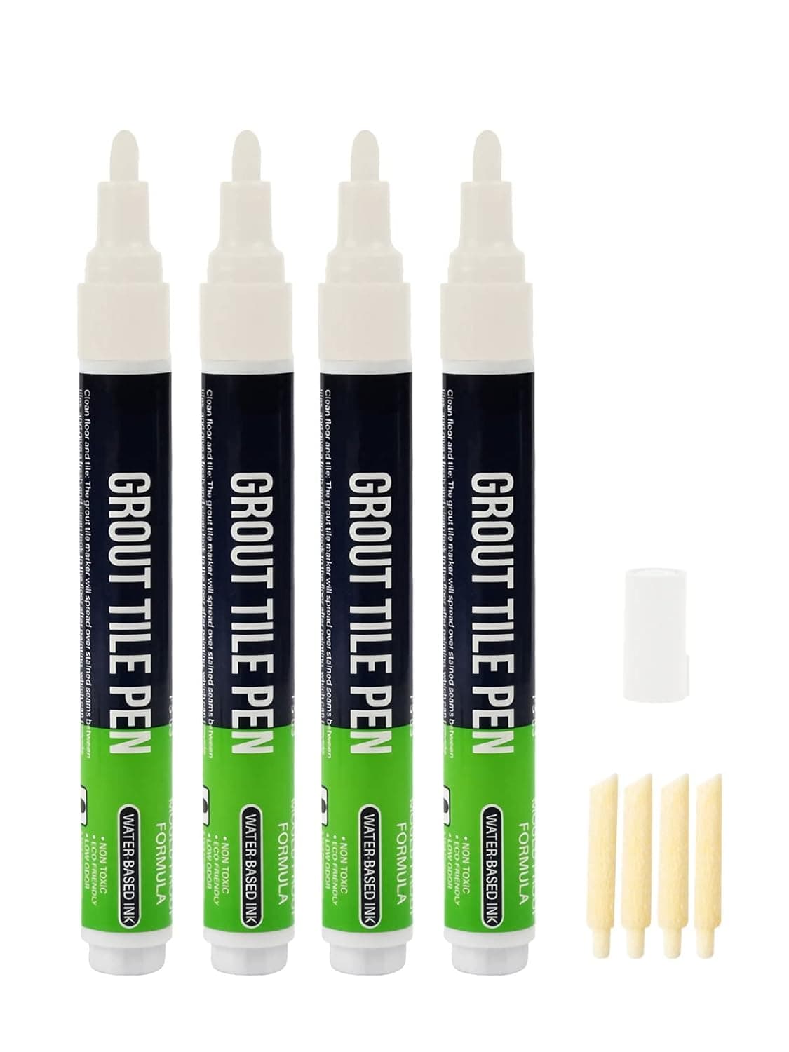 Grout Pen Beige 4PCS,Imulgy Tile Grout Paint Pen Waterproof and Sealer Pen Narrow 5mm with Extra Tips (7mL)