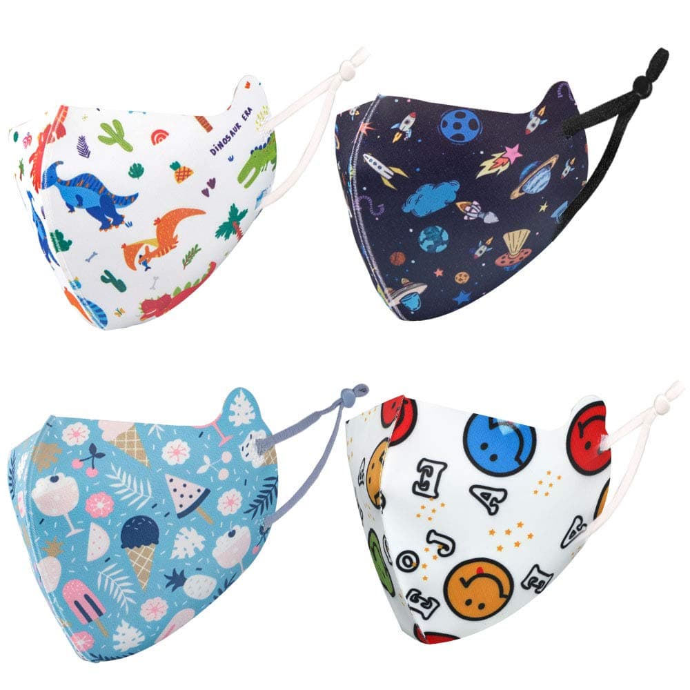 DECOMEN Kids Cloth Face Covering,Washable, Reusable, Multi Pack,UV Protection for Boys Girls