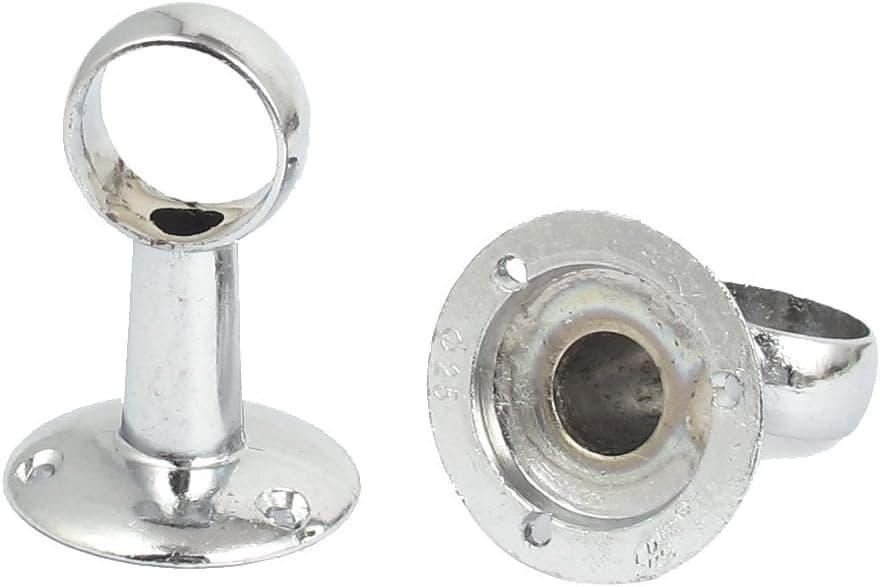 Uxcell a15101900ux0072 Closet Curtain 25mm Dia Alloy Clothes Pipe Rod Lever Bracket 2pcs