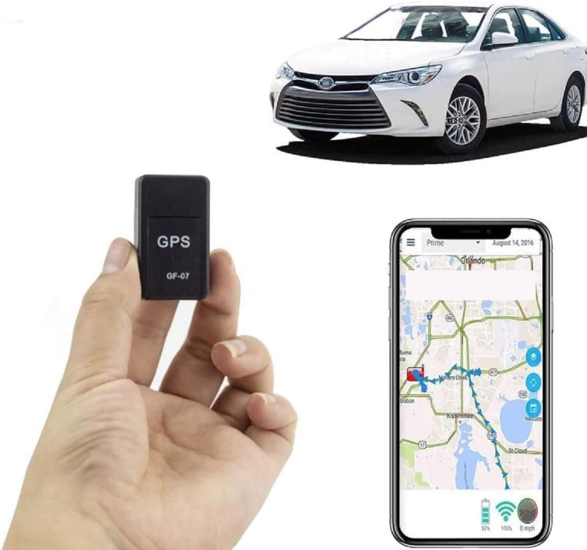 HomeSweety GPS Tracker for Vehicles, Mini Magnetic GPS Real time Car Locator, Full USA Coverage, No Monthly Fee, Long Standby GSM SIM GPS Tracker for Vehicle/Car/Person Model 2022B, Black