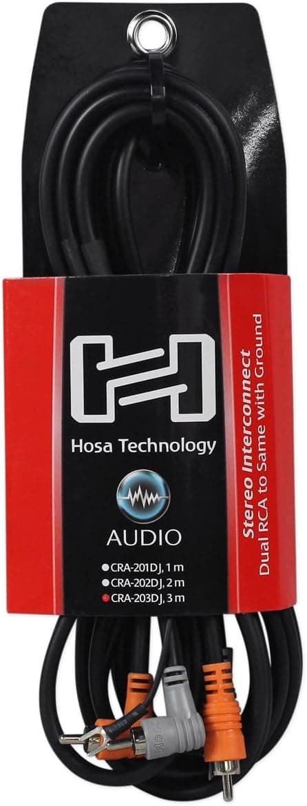 Hosa CRA-203DJ Dual RCA - RCA + Ground 10 Foot Cable