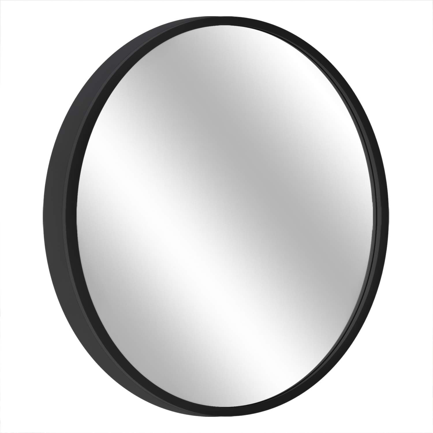 MORIGEM Round Mirror, 19.7” Wall Mirror, Wall-Mounted Mirror for Bedroom, Bathroom, Living Room & Entryway, 1.4” Metal Frame Vanity Mirror, Black