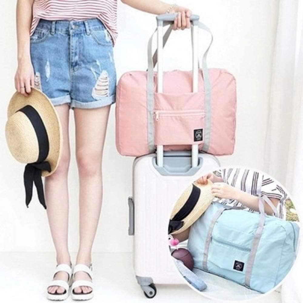 BESTWELL Travel Storage Bag Suitcase Storage Bag Large-Capacity Travel Handbag Clothes Storage Bag, Foldable and Portable (1PC Pink)