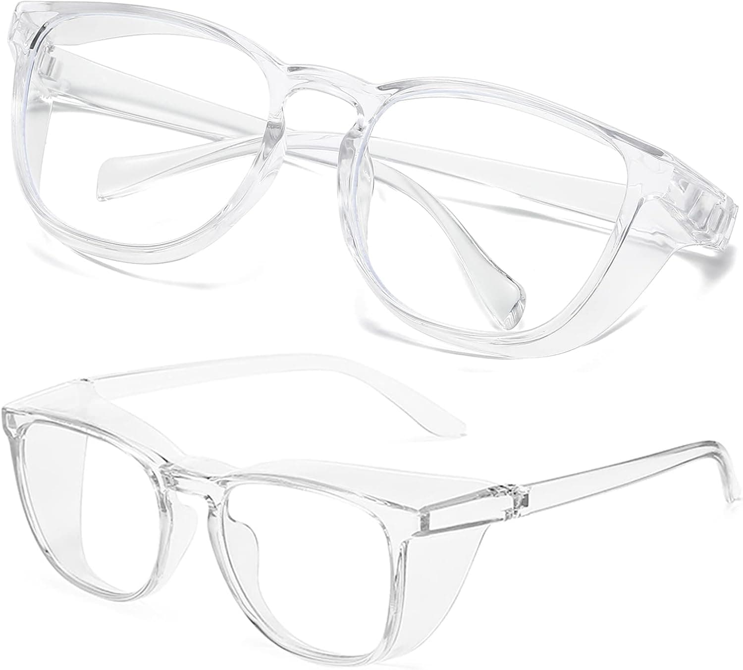 POLYREAL Safety Glasses Oversize Anti Fog Square Goggles Scratch Resistant Blue Light Blocking Glasses for Women Men
