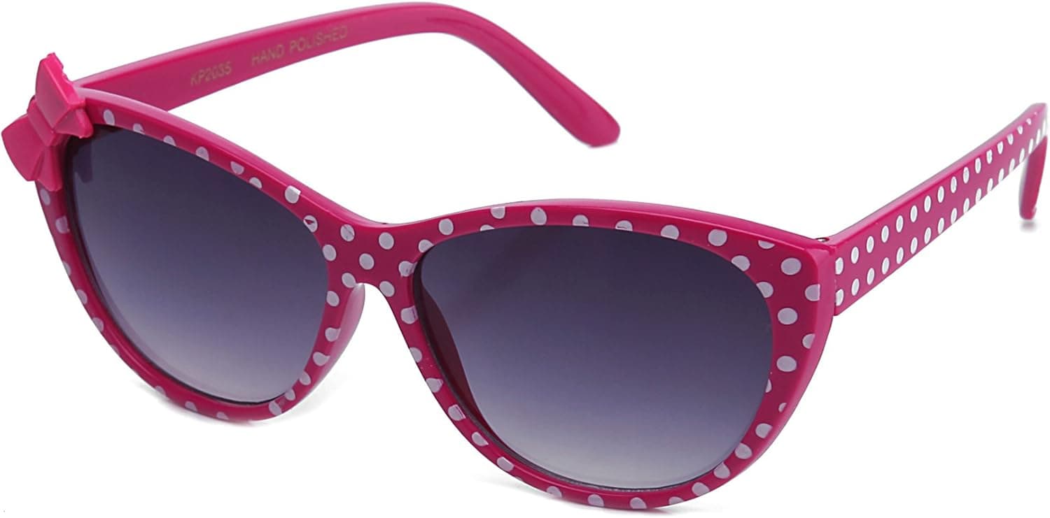 Kyra Kids Plastic Polka Dot Bow Fashion Quality Glasses for Kids Cute Sunglasses