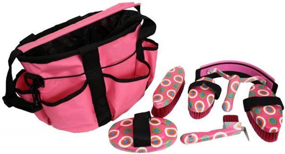 6 Piece Polka Dot Grooming Set Horse Or Pony Grooming Gift Set