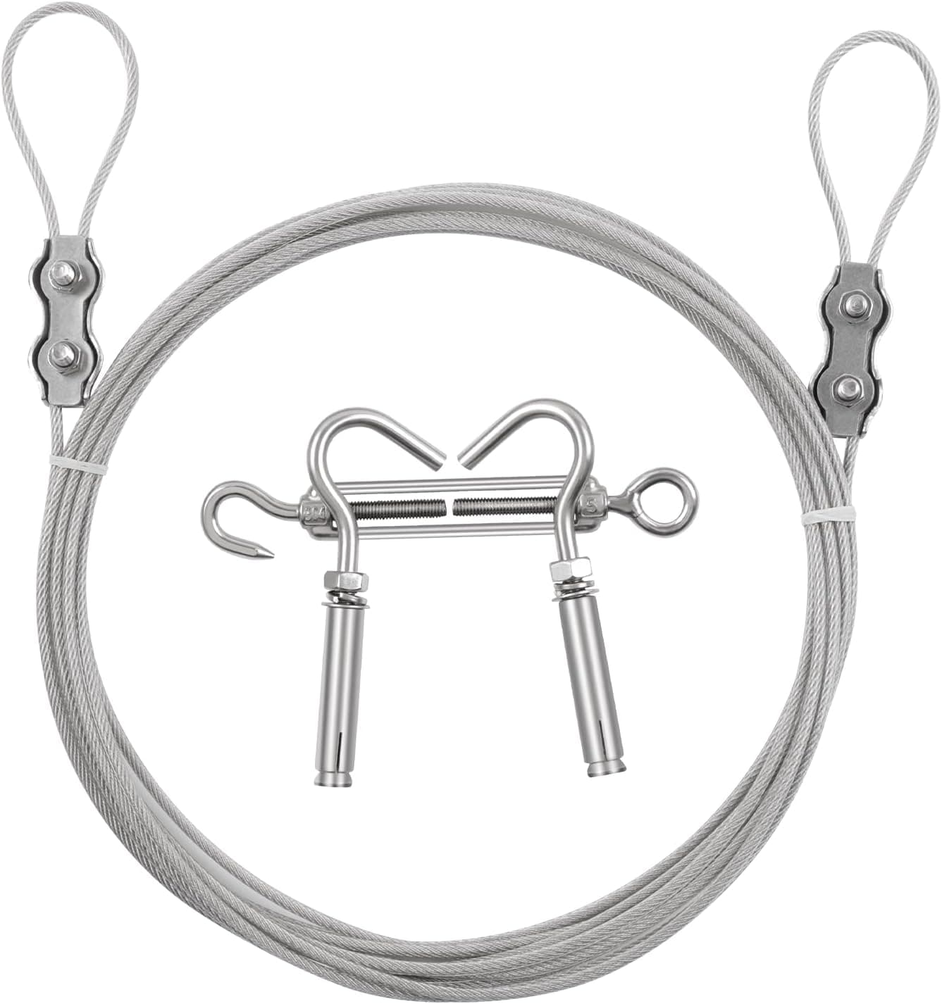 Clotheslines 10 5/6ft Portable for Travel, Curtain Wire Heavy Duty Stainless Steel, Windproof Anti-sag Laundry Rope Multipurpose Cable Camping/Cruise/Travel/Drying (10 5/6ft)