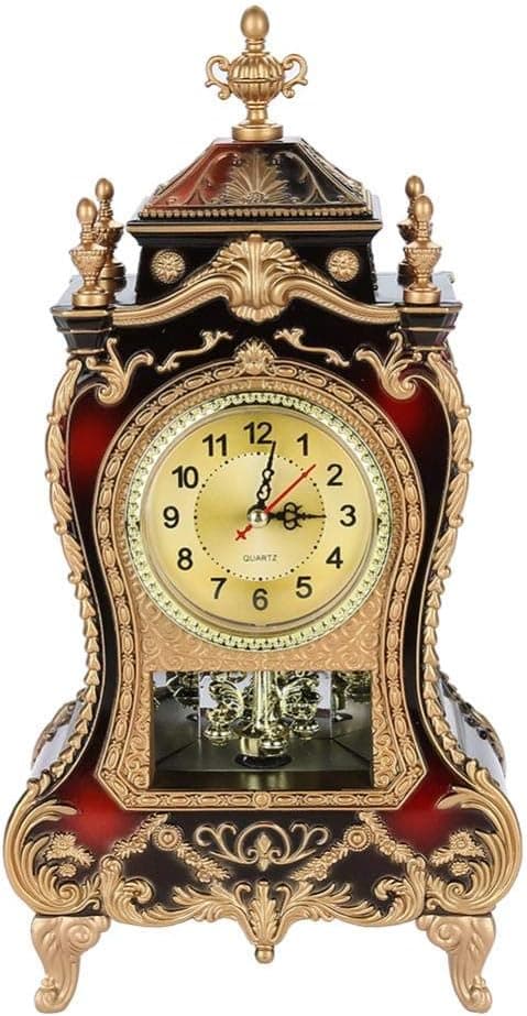 Antique Clock,Vintage european-style Table Desk Clock,Wall Clock With Pendulum And Chimes for Home Decoration(02)