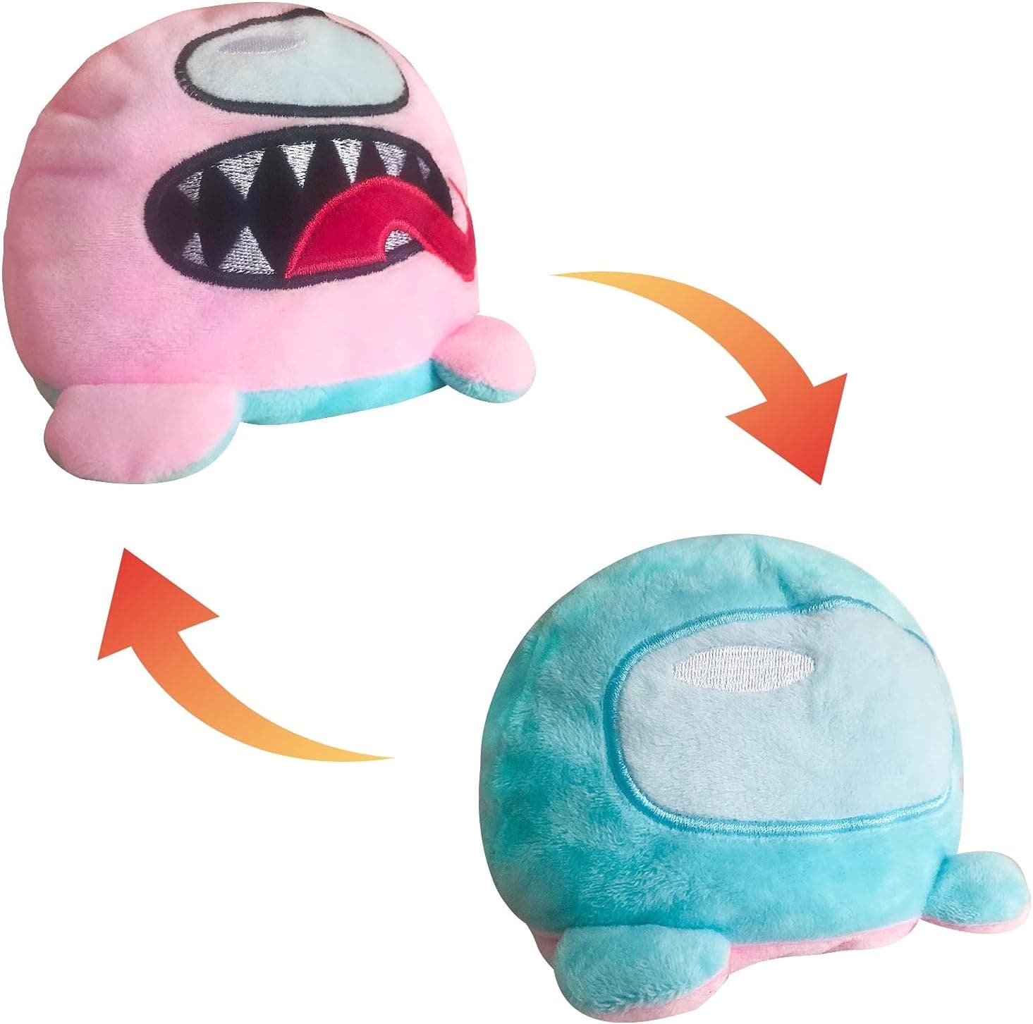 Reversible Plush Toys Stuffed Animals Double Sided Flip Reversible Doll (Light Green2-Pink2)