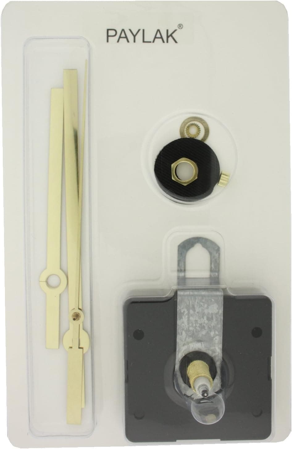 Paylak Clock Movement Quartz Square Straight Gold-Tone Hand Shaft 3/4" Kit