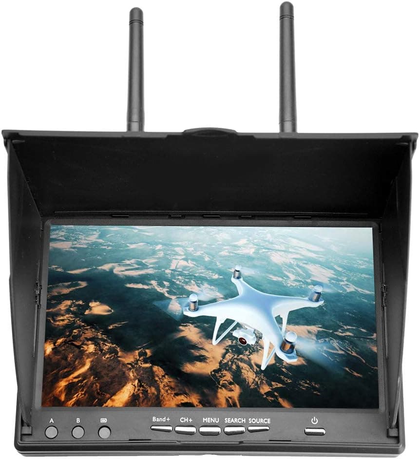FPV Receiver Monitor,5.8GHz 40Channels 7Inch LCD Screen Receiver Monitor for FPV Drone Quadcopter,Effective Accessory for FPV Drone, for Outdoor use
