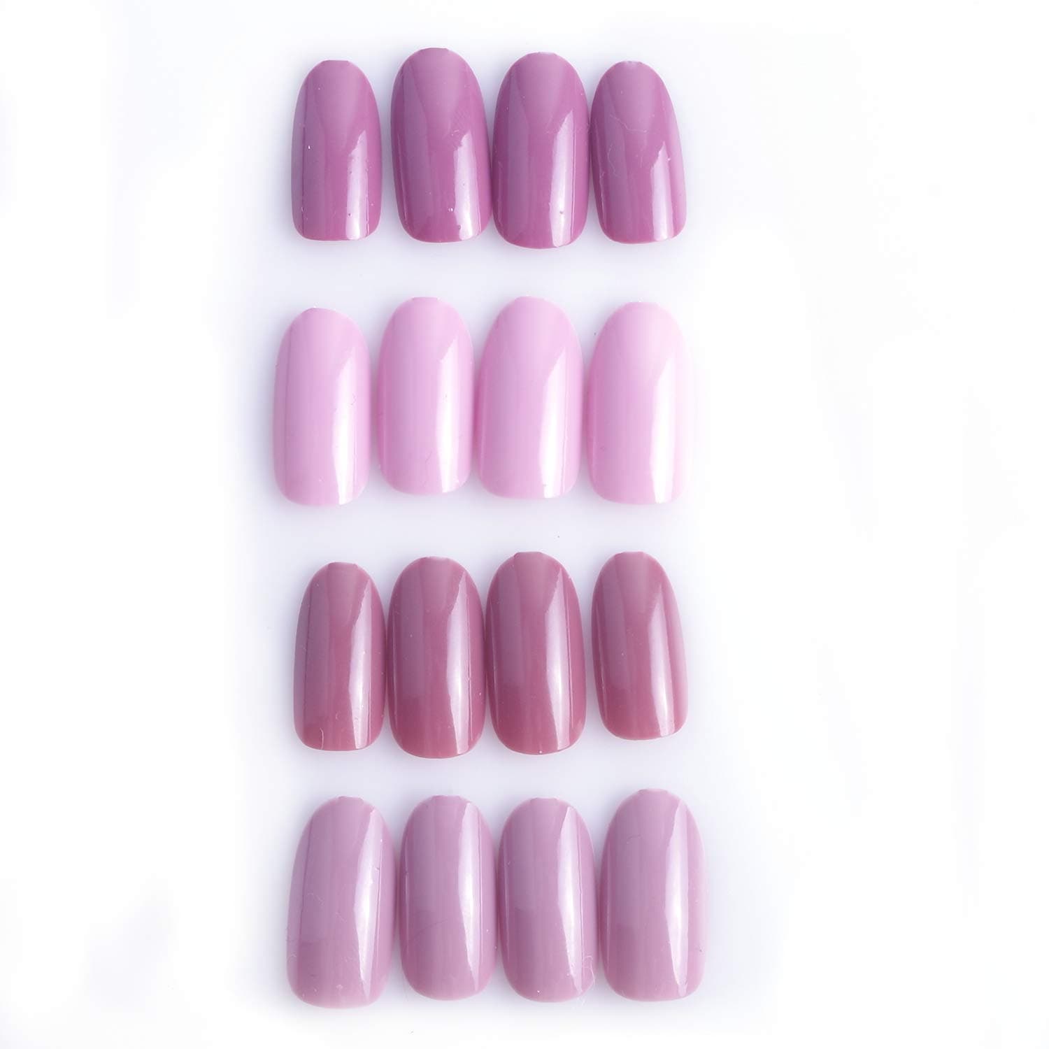 Laza 96 Pcs Colorful Fake Nails Cameo Bisque Full Cover Oval Medium UV Top Coat Artificial Acrylic Nails - Sakura