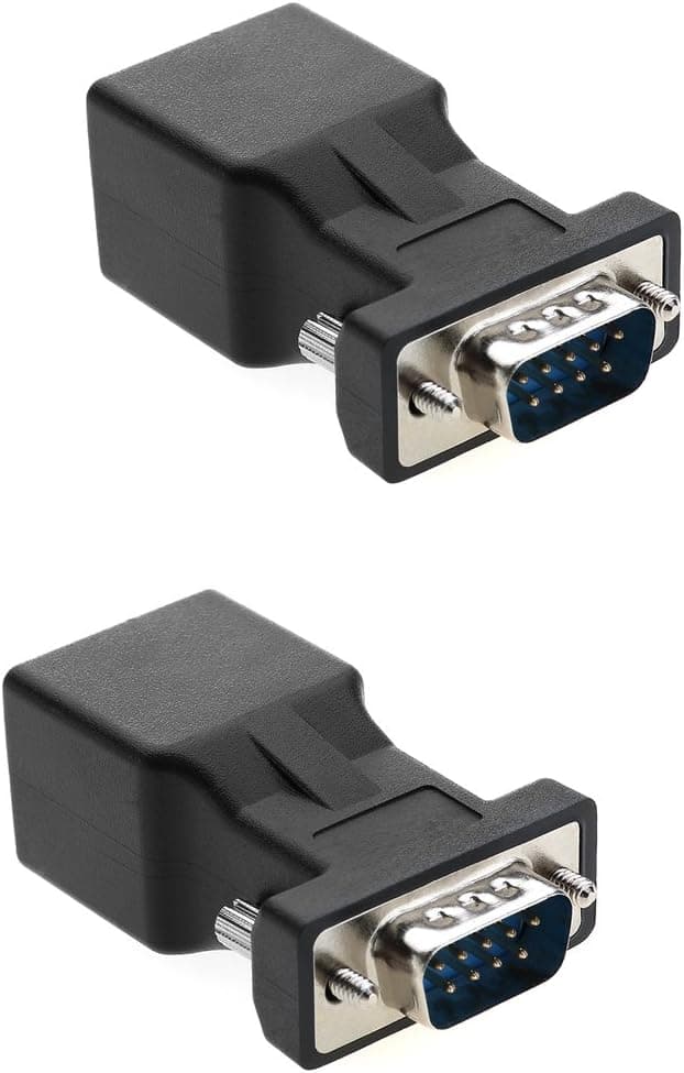 RJ45 to RS232,COOSO DB9 9-Pin Serial Port to RJ45 Female Cat5e/6 Ethernet LAN Adapter,DB9 Male 2packs