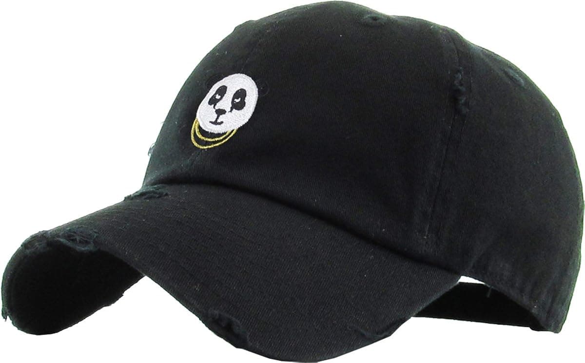 KBETHOS Hiphop Panda Bear Embroidery Dad Hat Baseball Cap Unconstructed Polo Style Adjustable Unisex
