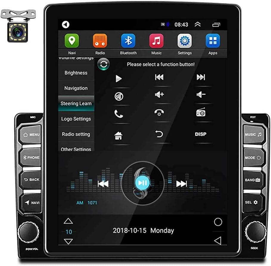 Double Din Android Car Stereo 9.7 Inch Touch Screen in-Dash GPS Navigation Head Unit Support Bluetooth Car Radio Car Player FM Radio WiFi Mirrorlink USB Steering Wheel Control+12 LEDs Backup Camera