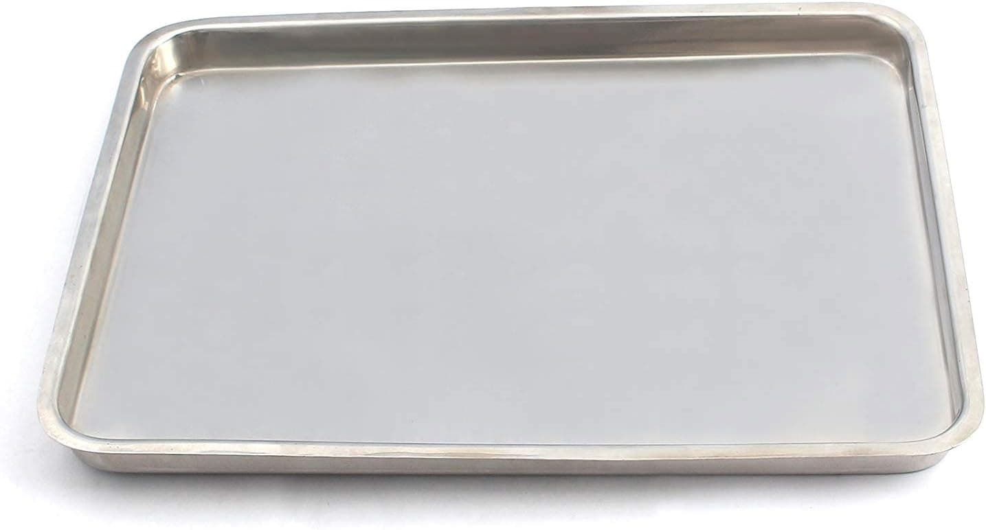 WellnessD'Light - RECTANGULAR TRAY Large Baking Sheet, Stainless Steel Cookie Sheet Baking Pan Tray, Rectangle 11''x16'', Healthy , Mirror Finish & Dishwasher Safe (2, 11"X 16" RECTANGULAR) by WDL