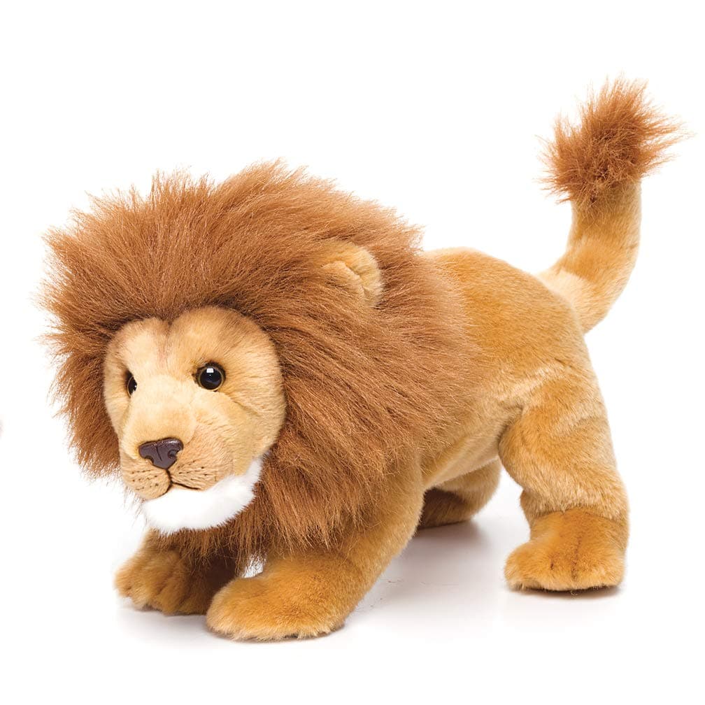 DEMDACO Crouched Large Lion Friend Light Brown Children's Plush Stuffed Animal Toy